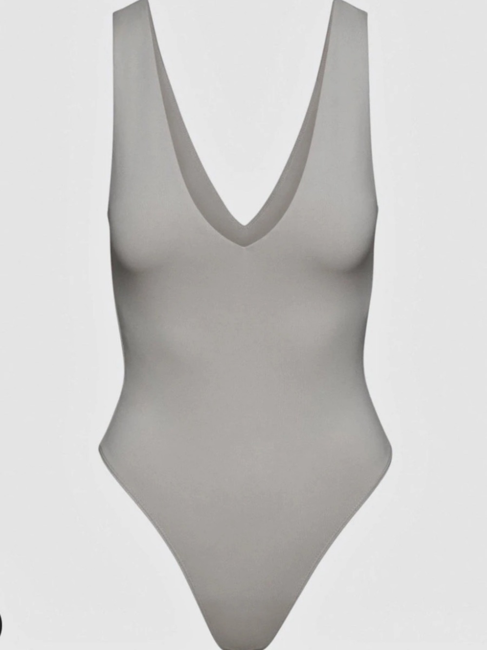 Babaton Contour V-Neck Bodysuit One-Piece in Gray XL